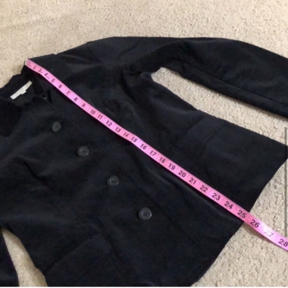 Talbots velvet knit tapered blazer jacket, button down, business casual, petite - Picture 3 of 8